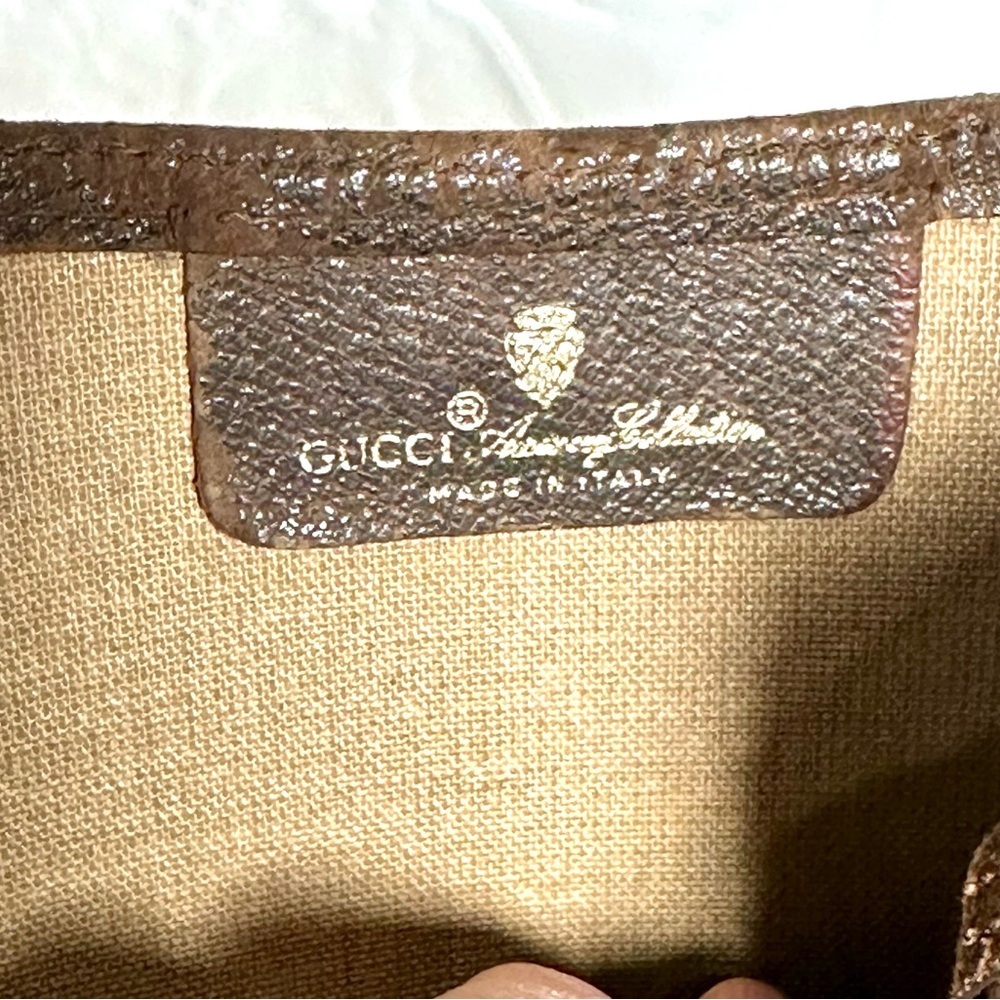 GUCCI SIGNATURE Beige Tote With Red And Green Straps Gorgeous - Picture 8 of 16